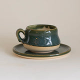 Handmade Ceramic Espresso Cup & Saucer 2oz Set