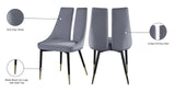 Sleek Contemporary Dining Chair Set - Stylish Velvet Upholstery with Matte Black Legs and Gold Tips