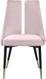 Sleek Contemporary Dining Chair Set - Stylish Velvet Upholstery with Matte Black Legs and Gold Tips