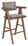 Delhi Barstool (Set of 2) Gray & Walnut