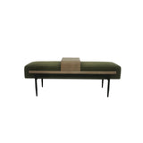 Classic Cocktail Ottoman with Slide Tray, Green
