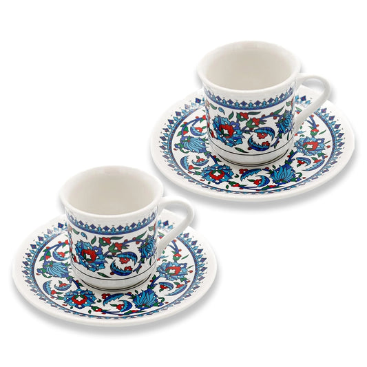 Handmade Porcelain Turkish Coffee Cup & Saucer Set