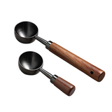 Walnut Handle Coffee Scoop Stainless Steel Spoon