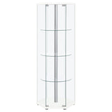 Zahavah 4-shelf Hexagonal Clear Glass Curio Cabinet White