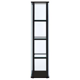 Cyclamen 4-shelf Clear Glass Curio Display Cabinet Black