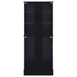 Cabra 4-door LED Curio Display Cabinet Black High Gloss