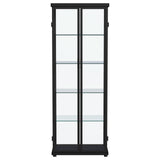 Aero 4-shelf Display Curio Cabinet with LED Lighting Black