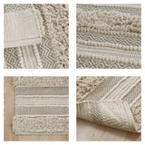 Hand-Woven Shaggy Boho Bath Runner, Natural