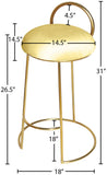 Ring Velvet Counter Stool - Elegant Contemporary Design with Durable Metal Frame & Cozy Cushion
