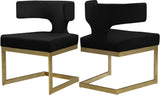 Alexandra Velvet Dining Chair - Contemporary Design with Luxurious Comfort and Durable Gold Base