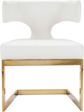 Alexandra Contemporary Dining Chair - Luxurious Upholstered Design with Gold Metal Base for Comfort