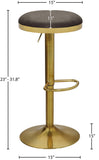 Brody Elegant Adjustable Stool with Luxurious Cushion and Stylish Finish for Upscale Entertaining