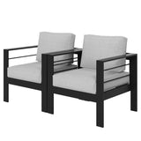 Wholesale 2 Pieces Patio Furniture Aluminum Armchair, Light Grey