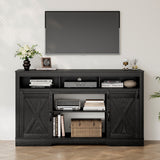 65-inch Farmhouse Tv Stand with Barn Doors – Rustic Console