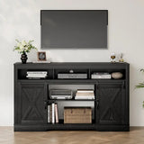Wholesale Farmhouse TV Stand with Sliding Barn Door for TVs up to 65+