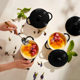 Kook Mini Ceramic Casserole Dishes with Lids, 4-Pack