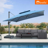 PURPLE LEAF SUNBRELLA Cantilever Umbrella Grey Aluminum Patio Umbrella