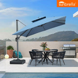 PURPLE LEAF SUNBRELLA Cantilever Umbrella Grey Aluminum Patio Umbrella