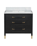 Verona 36" Black Vanity with Rectangular Undermount Sink