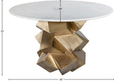 Walker Marble Dining Table with Brass Finish Base - Elevate Your Dining Room with Elegance and Style