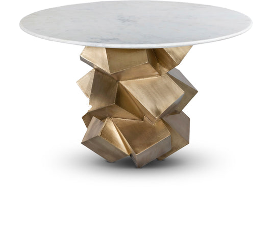 Walker Marble Dining Table with Brass Finish Base - Elevate Your Dining Room with Elegance and Style