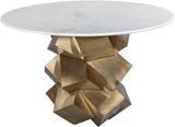 Walker Marble Dining Table with Brass Finish Base - Elevate Your Dining Room with Elegance and Style