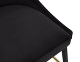 Sleek Contemporary Bar Stool Set of 2 - Luxe Design with Matte Black Legs and Gold Tips for Style