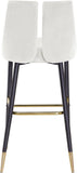 Sleek Contemporary Bar Stool Set of 2 - Luxe Design with Matte Black Legs and Gold Tips for Style