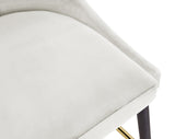 Sleek Contemporary Bar Stool Set of 2 - Luxe Design with Matte Black Legs and Gold Tips for Style