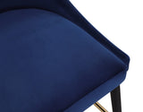 Sleek Contemporary Bar Stool Set of 2 - Luxe Design with Matte Black Legs and Gold Tips for Style
