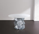 Walker Marble Dining Table with Brass Finish Base - Elevate Your Dining Room with Elegance and Style