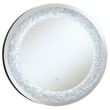 Landar 32 x 32 Inch Round LED Light Wall Mirror Silver