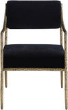 Bastille - Upholstered Dining Arm Chair (Set of 2) - Brass Frame