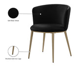 Skylar Contemporary Dining Chair Set of 2 - Stylish Velvet Seating with Gold Legs for Modern Homes