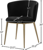 Skylar Contemporary Dining Chair Set of 2 - Stylish Velvet Seating with Gold Legs for Modern Homes