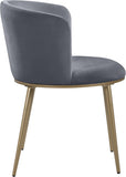 Skylar Contemporary Dining Chair Set of 2 - Stylish Velvet Seating with Gold Legs for Modern Homes