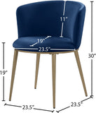 Skylar Contemporary Dining Chair Set of 2 - Stylish Velvet Seating with Gold Legs for Modern Homes