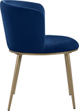 Skylar Contemporary Dining Chair Set of 2 - Stylish Velvet Seating with Gold Legs for Modern Homes