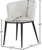 Skylar Contemporary Dining Chair Set of 2 - Stylish Comfort with Elegant Curved Back and Gold Legs
