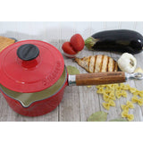 Chasseur Enameled Cast Iron Saucepan with Lid, 1.3qt