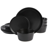 Gibson Home Sofia 12-Piece Coupe Matte Glaze Stoneware Dinnerware Set