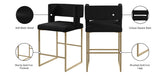Caleb Contemporary Counter Stool Set of 2 – Luxurious Velvet Design with Stylish Square Backrest