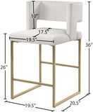 Caleb Contemporary Counter Stool Set of 2 – Luxurious Velvet Design with Stylish Square Backrest