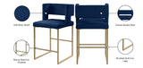 Caleb Contemporary Counter Stool Set of 2 – Luxurious Velvet Design with Stylish Square Backrest
