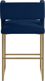 Caleb Contemporary Counter Stool Set of 2 – Luxurious Velvet Design with Stylish Square Backrest