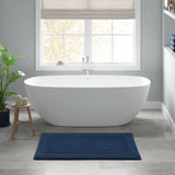 100% Cotton Tufted 3000 Gsm Reversible Bath Rug, Navy