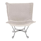 Scroll Puff Chair Angora Natural