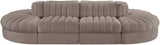 Rummi - Oval Velvet Performance Fabric Upholstered 8 Piece Modular Sectional