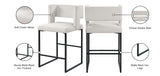 Caleb Contemporary Counter Stool Set of 2 – Luxurious Velvet Design with Stylish Square Backrest