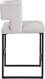 Caleb Contemporary Counter Stool Set of 2 – Luxurious Velvet Design with Stylish Square Backrest